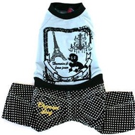 Papillon Teasing Japan PET PARADISE Cute Poodle Dot Jumpsuit [D2048]
