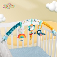 〔 Baby Stroller Hanger H5A] HAPPY MONKEY Newborn Bed Clip Ring Paper Bell Safety Mirror
