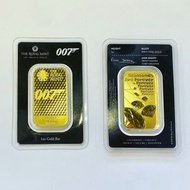 英國占士邦 鐵金剛勇破鑽石黨 金條 1盎司 James Bond Diamonds Are Forever Minted 1oz Gold Bar