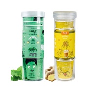 Cup-Ji Premix Ginger Chai (7 Cups) & Mint Green Tea (10 Cups) Combo