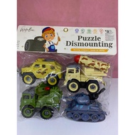 4 pcs DIY combat army Truck toy, dismantle and assemble 589-27D