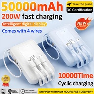 [10000 Time cyclic charging] power bank 3c certified 60000mAh with 4 Cable mini ccc power bank magne