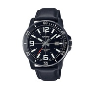 Casio MTP-VD01BL-1B Black Dial Analog Black Leather Quartz Men's Dress Watch