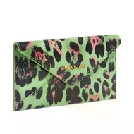 西班牙 BIMBA Y LOLA 綠色豹紋尼龍布 信封型 銀包