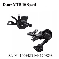 ﹊﹍✺M4100 Deore 10speed SL-M4100 +RD-M4120 SGS Compatible Shimano MTB 10s Shifter + Rear Derailleur