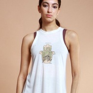 asana eco 生態意識系列-高領後開背心-白/石虎