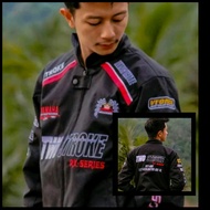 Jaket Rollingspeed X Total Kings FullBlack Bahan Jersey Tebal Gratis Stiker