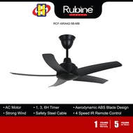 Rubine Ceiling Fan (42 Inch) AC Powerful Motor 4 Speed Strong Wind Aerodynamic ABS Blade Design RCF-ARIA42-5B-MB