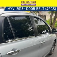 Perodua Myvi 2018 - 2025 3D 4pcs Door lining chrome / Door belt moulding / Lining chrome tingkap /  