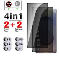 Kính tempererd riêng tư cho Samsung Galaxy S25 Ultra S25 Plus 4in 1 miếng bảo vệ màn hình Sumsung s2