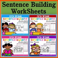 First Grade Sentence Building Worksheets Children English Learning Reading Sentence Activity Workboo