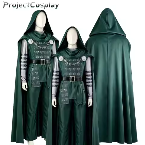 Dr. Disguise Doom Cosplay Top Pants Cloak Belt Costume Movie Doom Roleplay Clothing Men Outfits Hall