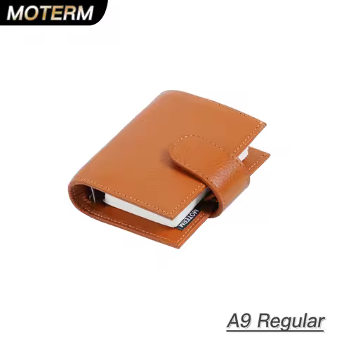 Moterm Regular A9 Size Rings Planner Pebbled Grain Cowhide 3-hole Mini Rings Notebook with 19MM Ring
