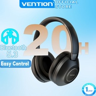 Vention Bluetooth Headphones Black Bluetooth 5.3 Wireless Headphone With 20 Hrs Music On-Ear Stereo 