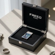 【FREED】彩虹貝殼時尚煤油打火機 - 深藍彩貝(銀色) 客製刻字