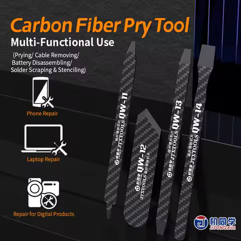 JTX QW11-14 Carbon Fiber Pry Tool Solder Scrap Opening Tool High Temperature Resist LCD Screen Disas