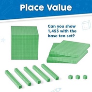 Hand2mind Green Foam Base Ten Blocks Complete Set Place Value Blocks