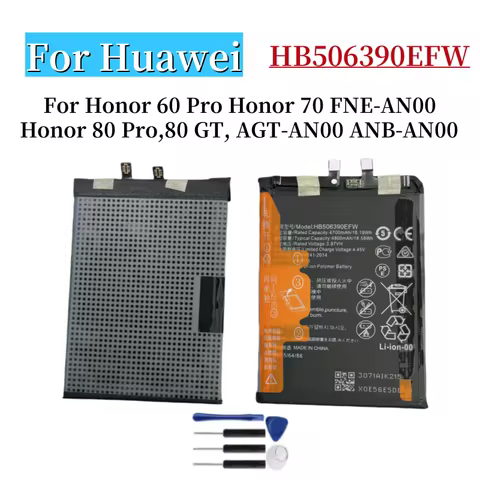 New Battery HB506390EFW 4800mAh Battery For Honor 60 Pro Honor 70 FNE-AN00,Honor 80 Pro,80 GT, AGT-A