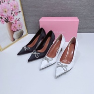 Heels for women MNMJZ rhinestones ribbon 8cm heels kasut perempuan