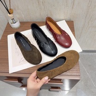 Women's Flat Shoes Round Toe Slip-On Ballet Shoes for Ladies Pleated Office Daily Wear Women Fashion