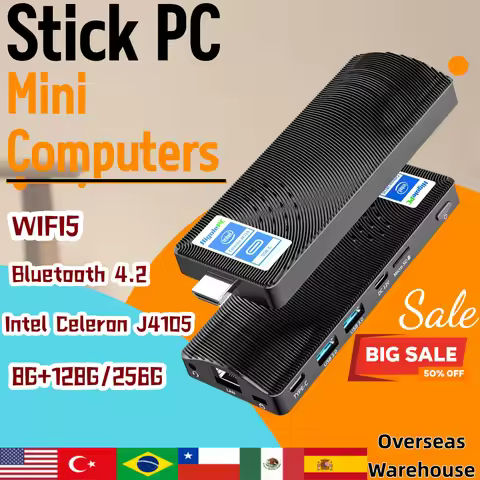 Higole PC Stick PC Fanless Mini Intel Windows 11 WiFi5 8GB 128/256GB J4105 Laptop Desktop PC HDMI 4K