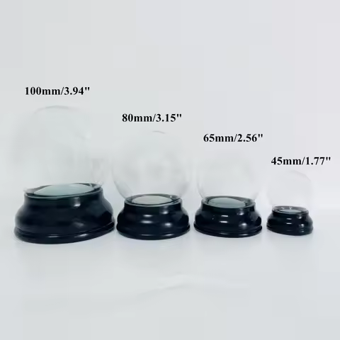 DIY Empty Snow Globe Accessories Christmas Water Ball with Black Base Kids Birthday Gift Crystal Sno