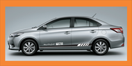Toyota Vios Both Sides Decals Black and White Color Cut Out Vinyl Sticker