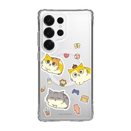 黃阿瑪三喵呆萌日常防摔透明SAMSUNG手機殼