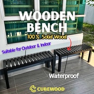 Wooden Bench Solid wood Bench Chair Waterproof Outdoor Bench