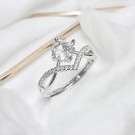 Clear Quartz Adjustable Silver 925 S925Ring
