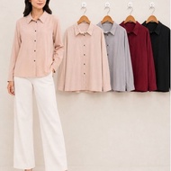 KEMEJA Shirt MosscrepeWanita LD 96 Cm