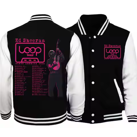 Ed Sheeran Loop Australia Tour 2026 Baseball Uniform Jacket Harajuku Ed Sheeran Music Baseball Jacke