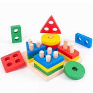 Wooden detailed foldable toy, smart 10- Pillar puzzle toy for baby