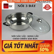 Hot Pot - Finished Hot Pot, Deep Fry Pan 26-cm-3 Bottom, Stainless Steel 430 Fivestar- Magnetic Bottom-Genuine Glass Installation