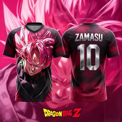 2026 New Adult Men's Dragon Ball NO.10/7 ZAMASU 3D Printed Football Jersey T-Shirt Kids Anime T-Shir