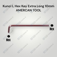 AMERICAN TOOL 8957981 Extra Long 10 mm L Key / Hex Key 10mm Long L Key