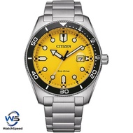 Citizen Sport Eco-Drive Stainless Steel Yellow Dial AW1760-81Z 100M Men’s Watch