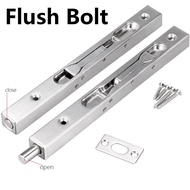 Door Flush Bolt - 6'' 8'' 10'' 12'' Concealed Security Door Latch Bolt for French Doors, Composite D