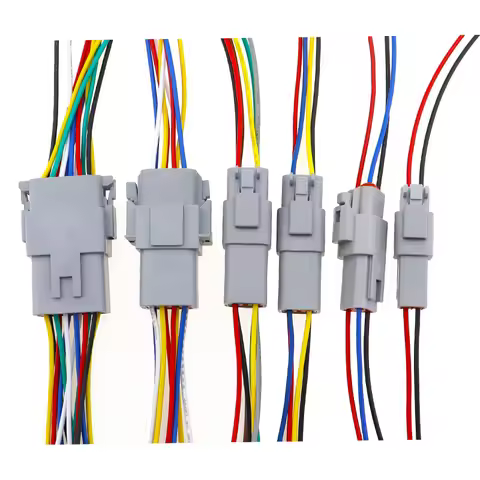 1Pcs DT Waterproof Automotive Connector With 15cm Wiring DT06-2S/DT04-2P 3P 4P 6P 8P 12P Male Female