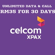 (Ready Stock)Top Up Celcom Reload Prepaid Unlimited Internet and Call RM35 hotlink pendaftaran maxis u-mobile