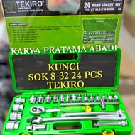 [[ Eferiusaya ]] TEKIRO SOCKET WRENCH SET 24 PCS 8 - 32 PLASTIC BOX SOCKET SET TEKIRO 24PCS