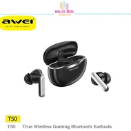 Awei T50 Bluetooth 5.3 TWS Earphones Wireless Headphones Ear phones with Microphone In-Ear Stereo Sports Ear phone