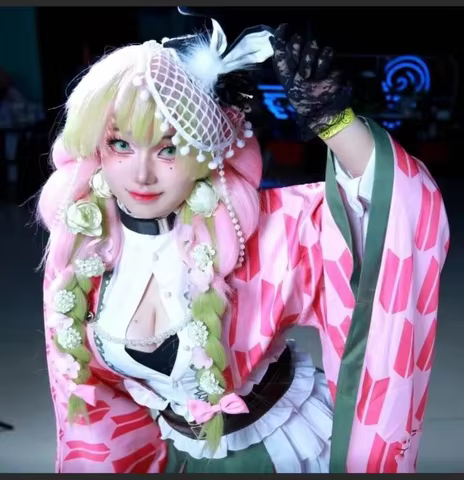 Mitsuri Kanroji Cosplay Costume 5th Anniversary Anime Outfit