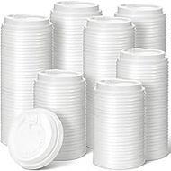 200 Pack Coffee Cup Lids Bulk Compostable Disposable Leak Proof Plastic Dome Paper Cups Lid Set for 