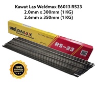 1kg WELDMAX KAWAT LAS  Kawat Las Listrik Kawat Elektroda WELDING ELECTRODES 2.6 MM - 2.0MM 350MM Kawat Las Weldmax Steel