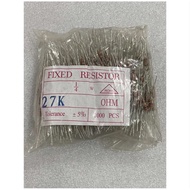 1000pcs Resistor 1/4 Watt Resistor 0.25 Watt size 1-330 Kilo Ohm