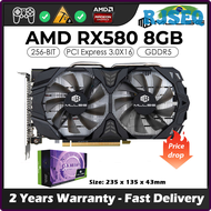 RJSEQ MLLSE Gaming Graphics Card AMD RX 580 8GB 2048SP GDDR5 256-bit PCI Express 3.0 ×16 Radeon 14NM
