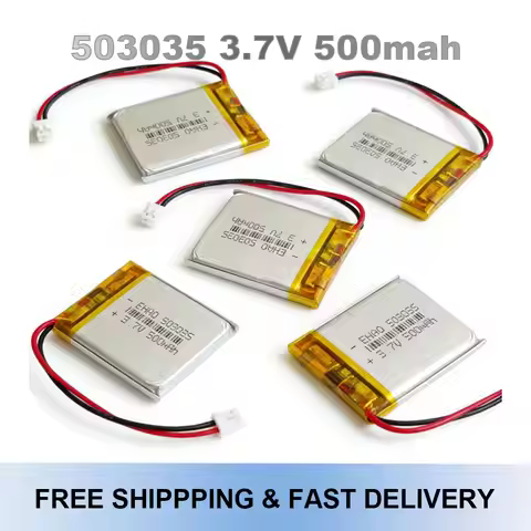 Rechargeable LiPo Battery 503035 3.7V 500mAh JST PH 2.0mm 2Pin For GPS Bluetooth Electronic Componen