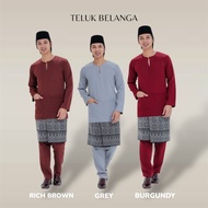 [ARYAN]  BAJU MELAYU TELUK BELANGA BURGUNDY/RICH BROWN/GREY