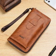 High-End Men's Wallet Men's Long Type Multifunctional Mobile Phone Bag Korean Style Young Student Wallet Zipper Card Holder Male Wallet